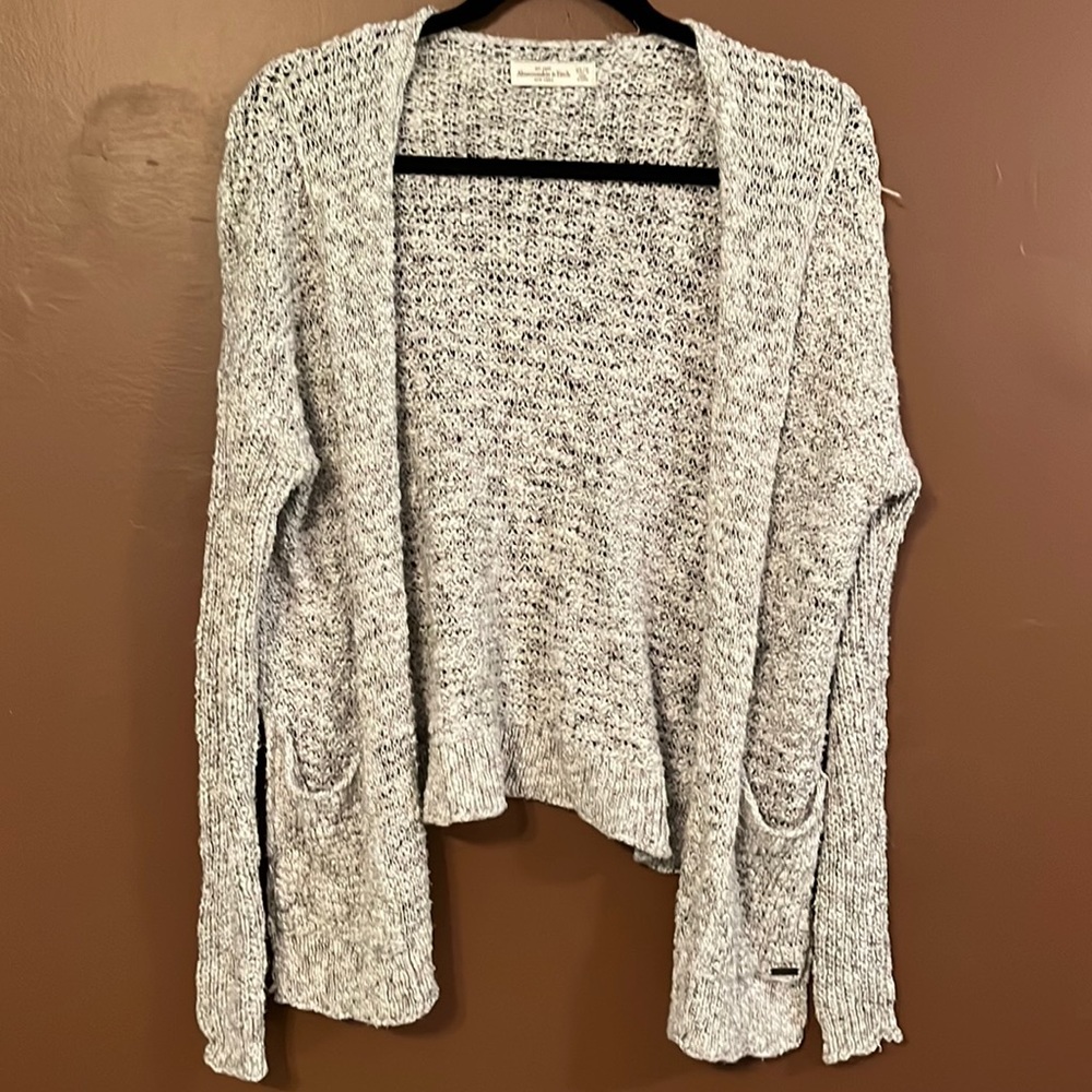 A&F Light Grey Knit Cardigan